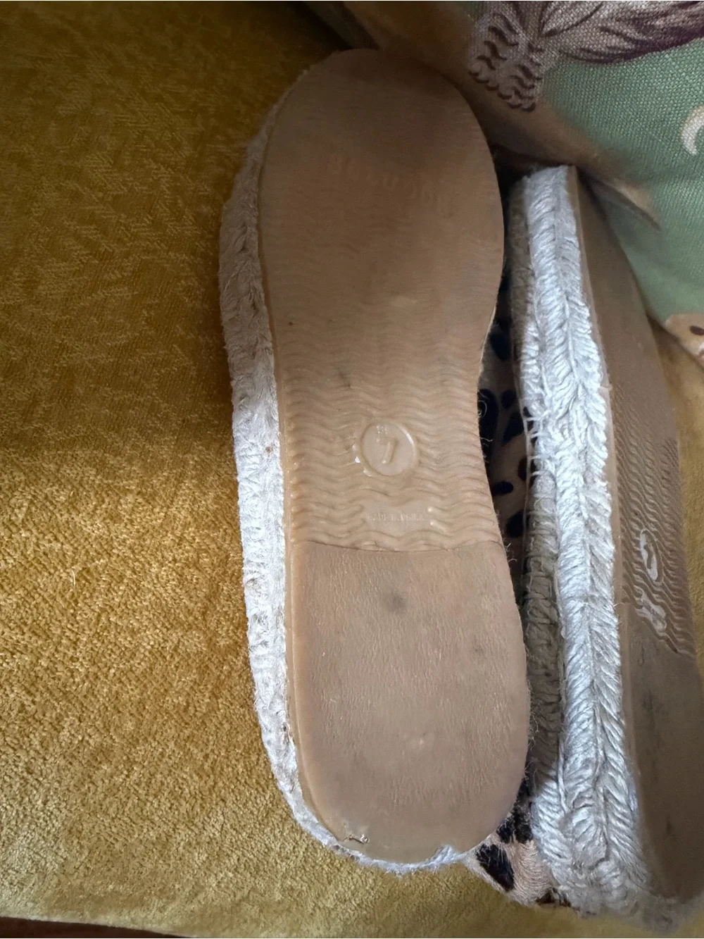 Soludos Leopard-Print Espadrille Slip-On in Beige and Black size 7